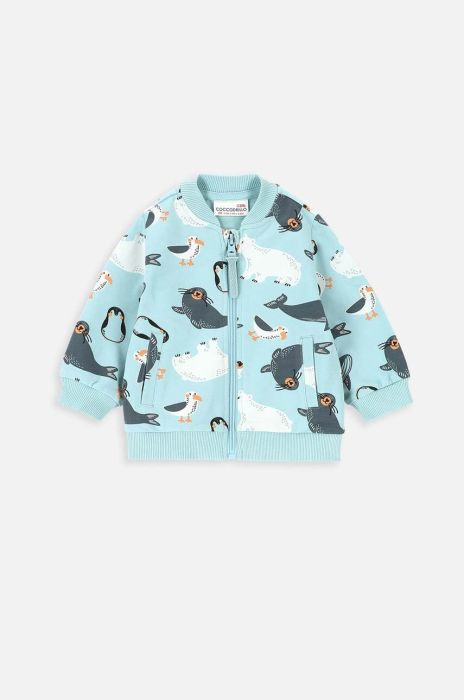 Дитяча кофта Coccodrillo візерунок колір блакитний (3492174)