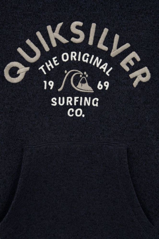 Дитяча кофта Quiksilver колір синій з капюшоном з аплікацією фото 3