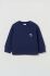 Дитяча бавовняна кофта OVS колір синій з аплікацією
