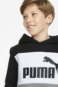 Дитяча кофта Puma колір чорний з капюшоном візерунок