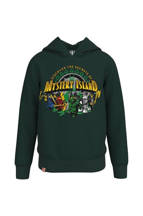 Дитяча бавовняна кофта Lego Wear колір зелений з принтом