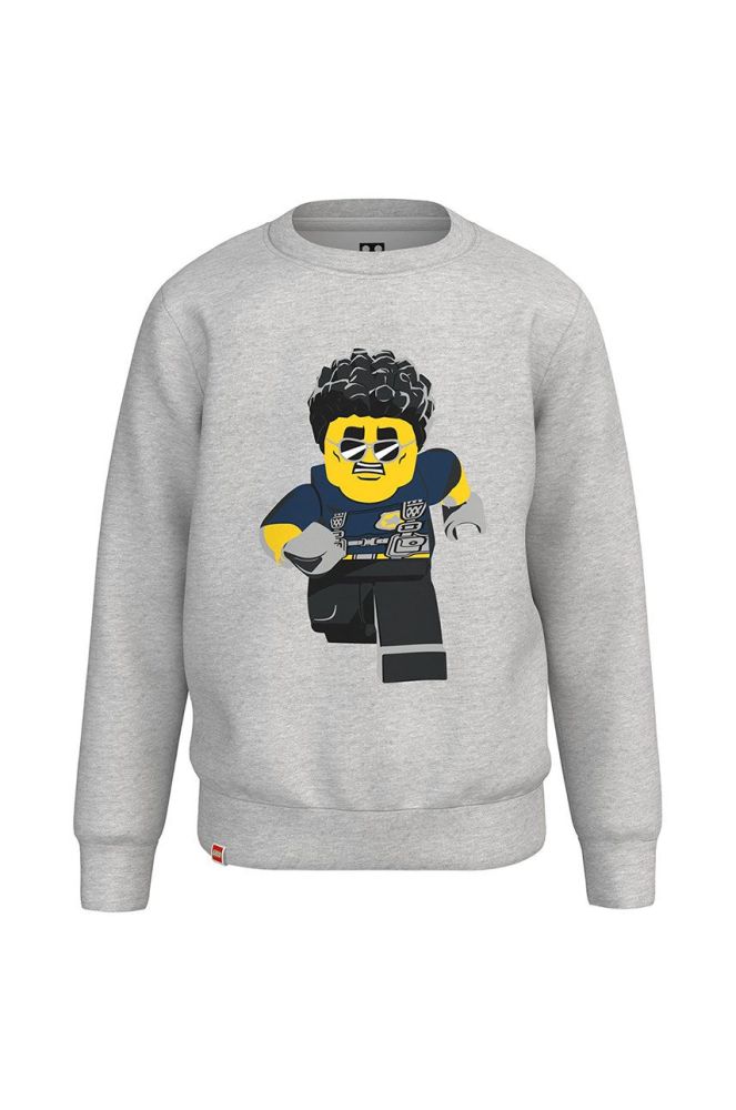 Дитяча бавовняна кофта Lego Wear колір сірий з принтом (2582291)