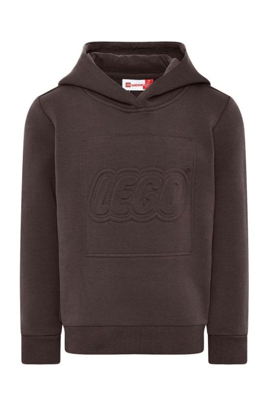 Дитяча кофта Lego Wear колір коричневий з капюшоном з аплікацією