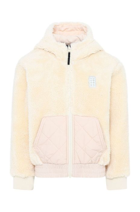 Дитяча кофта Lego Wear колір бежевий з капюшоном однотонна