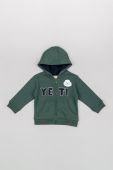 Дитяча кофта zippy колір зелений з капюшоном з принтом (2770212)