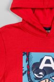 Дитяча бавовняна кофта zippy колір червоний з капюшоном з принтом (2734871)