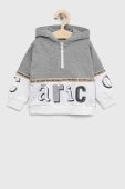 Кофта для немовлят Birba&Trybeyond колір сірий з капюшоном візерунок