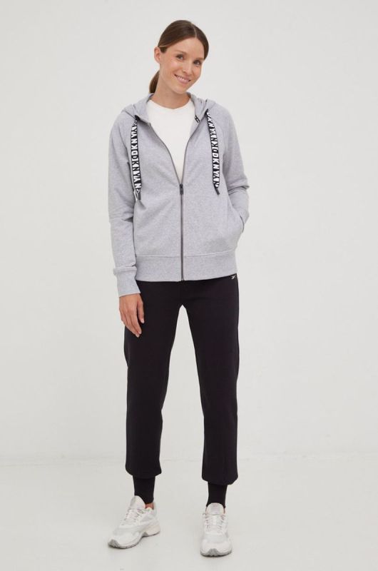 Кофта Dkny жіноча колір сірий однотонна фото 2