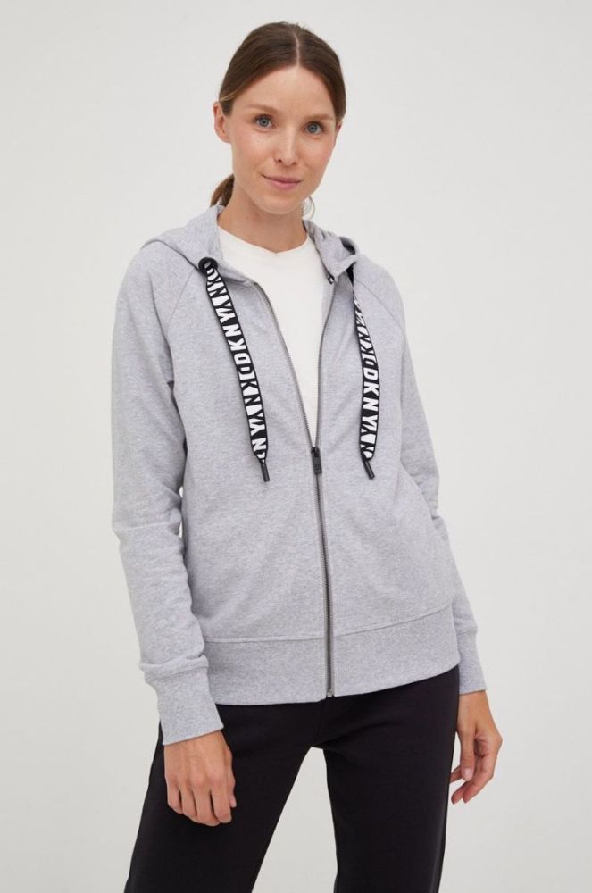Кофта Dkny жіноча колір сірий однотонна фото 4