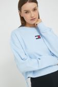 Бавовняна кофта Tommy Jeans жіноча  з аплікацією колір блакитний (2541073)