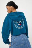 Кофта Tommy Jeans жіноча колір бірюзовий з аплікацією