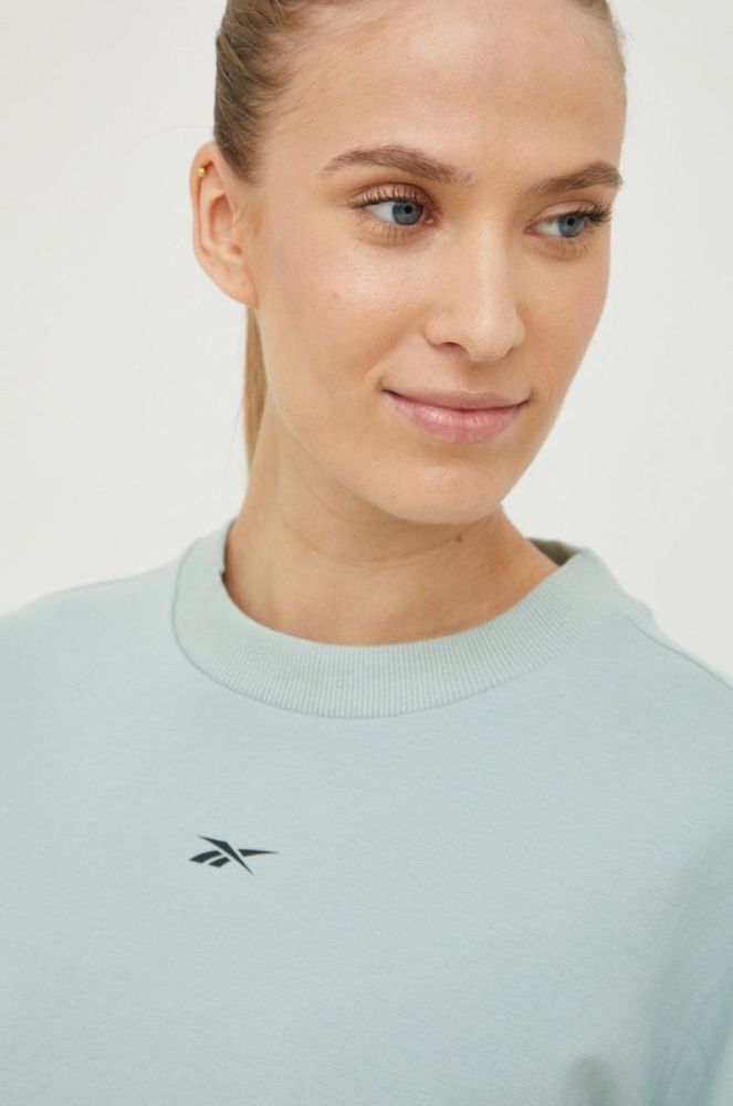 Кофта Reebok жіноча колір зелений однотонна (2503383) фото 4