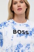 Бавовняна кофта BOSS жіноча  з принтом колір блакитний (2525604)