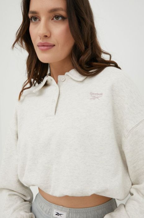 Бавовняна кофта Reebok Classic жіноча колір бежевий меланж