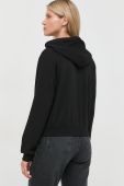 Кофта Patrizia Pepe жіноча колір чорний з капюшоном з аплікацією