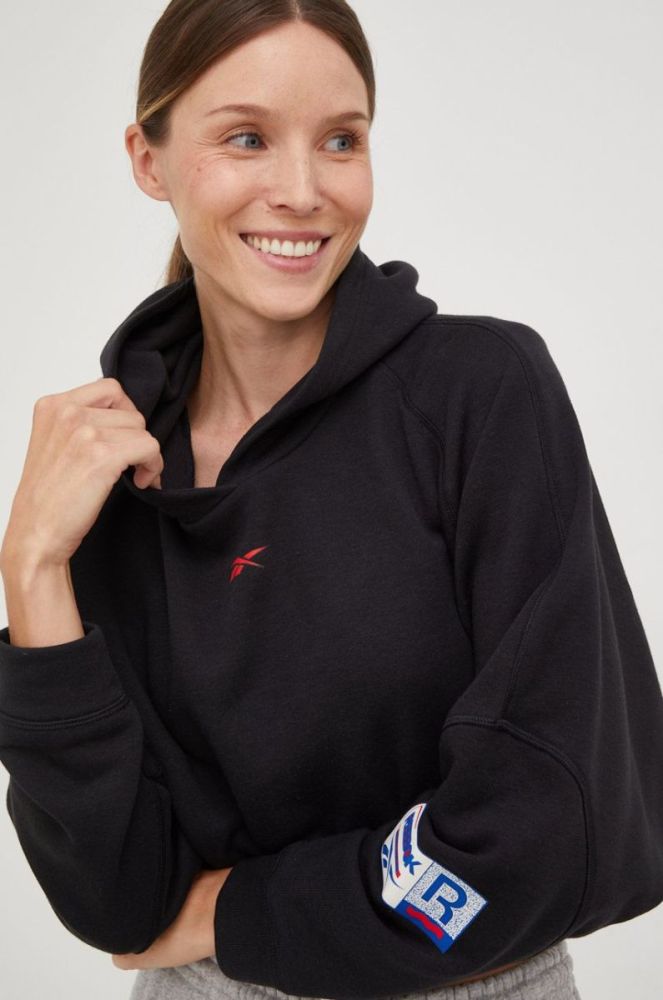 Кофта Reebok жіноча колір чорний з принтом (2664751) фото 4