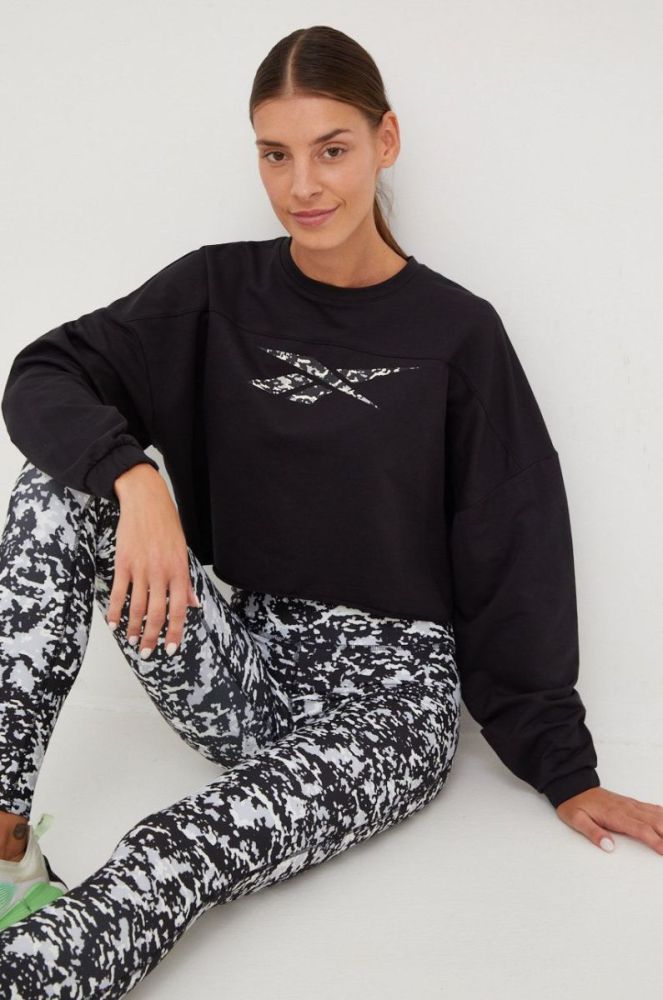 Кофта Reebok MODERN SAFARI жіноча колір чорний з принтом фото 7