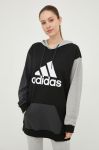 Бавовняна кофта adidas жіноча колір чорний з принтом (2528404)