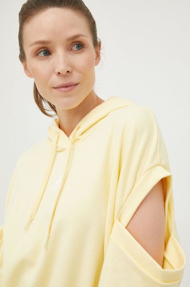 Кофта adidas жіноча колір жовтий однотонна фото 4