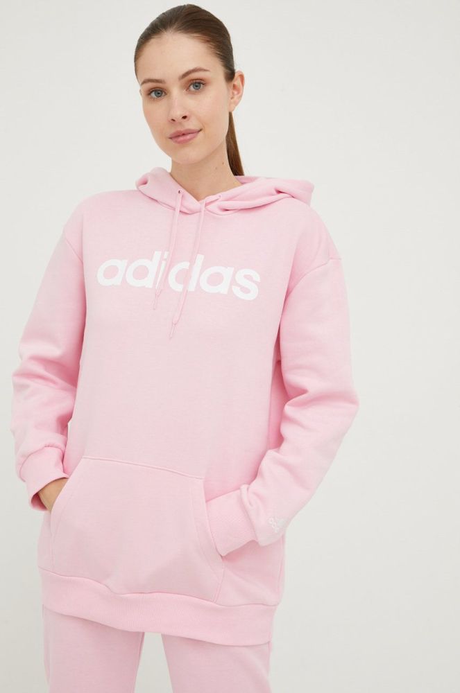 Кофта adidas жіноча колір рожевий з принтом (2528414)