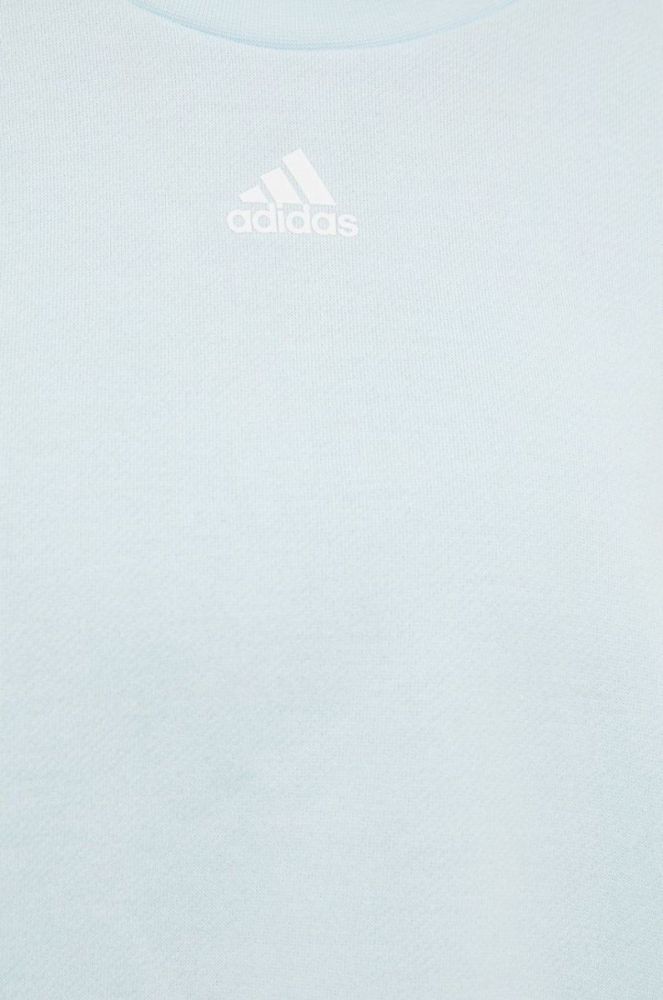 Тренувальна кофта adidas Studio жіноча  однотонна колір блакитний фото 5