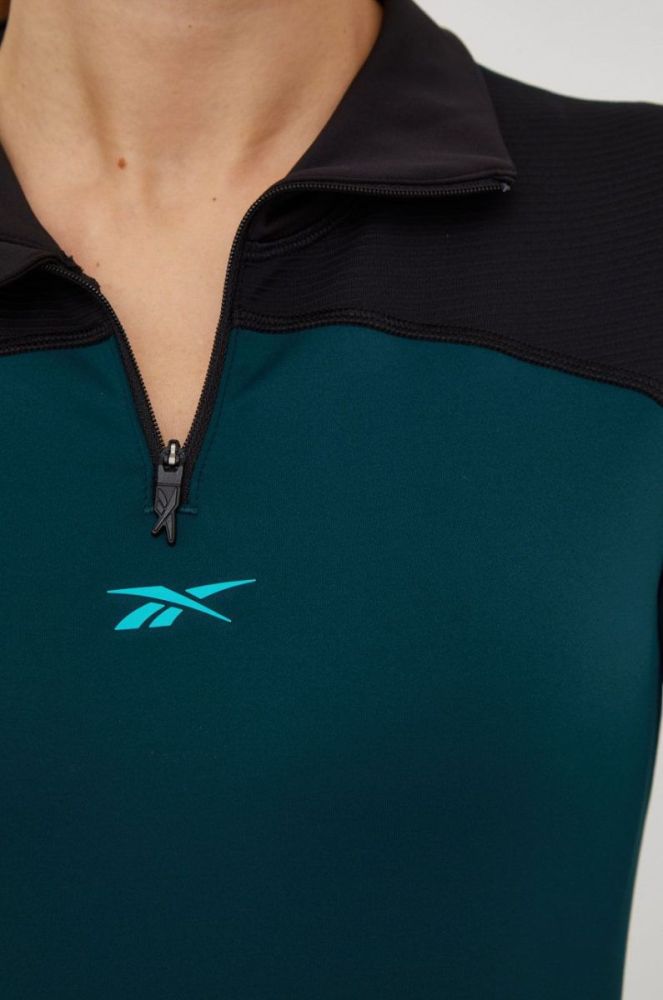 Спортивна кофта Reebok Tech Style жіноча колір зелений візерунок фото 5