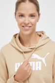 Кофта Puma жіноча колір бежевий з капюшоном з принтом (3448729)