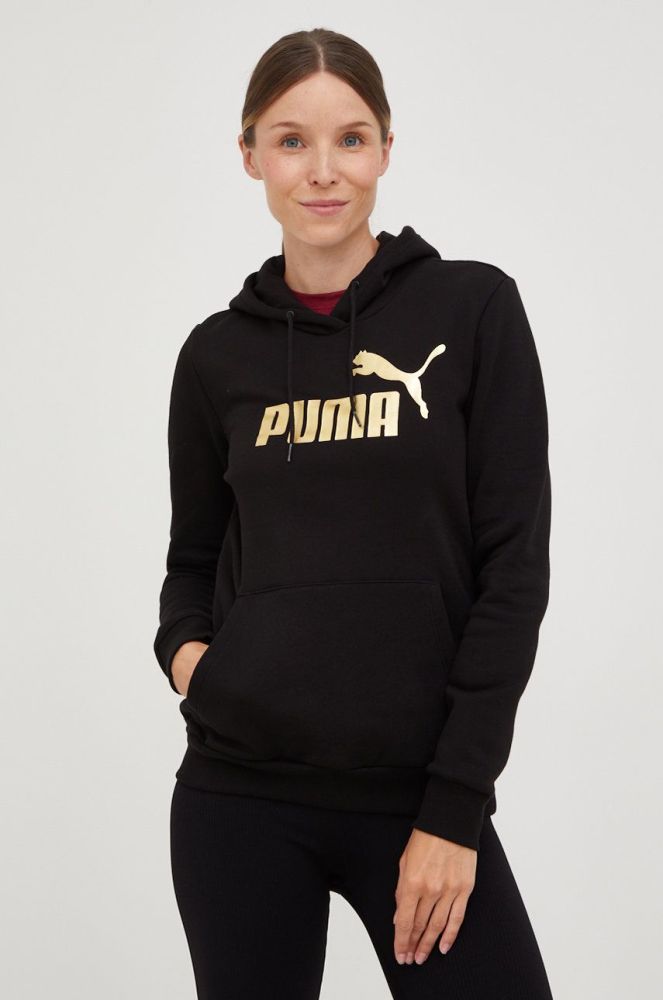 Кофта Puma жіноча колір чорний з принтом