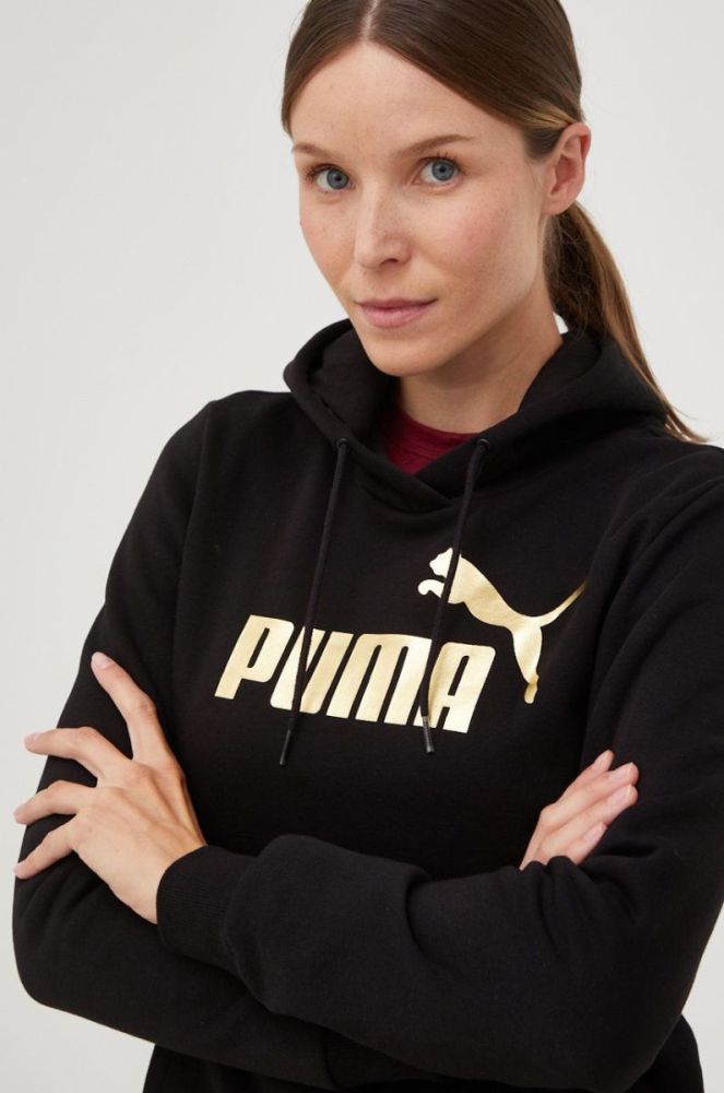 Кофта Puma жіноча колір чорний з принтом фото 3