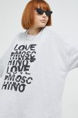 Бавовняна кофта Love Moschino жіноча колір сірий меланж (2518671)