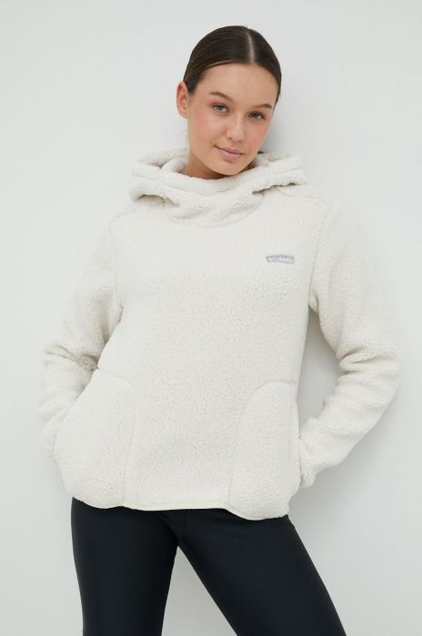 Кофта Columbia жіноча колір бежевий з капюшоном однотонна (2735571)