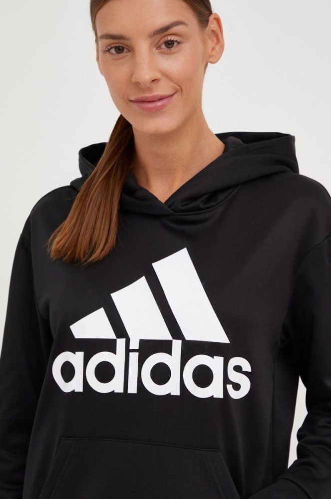 Тренувальна кофта adidas Performance Big Logo жіноча колір чорний з принтом фото 4