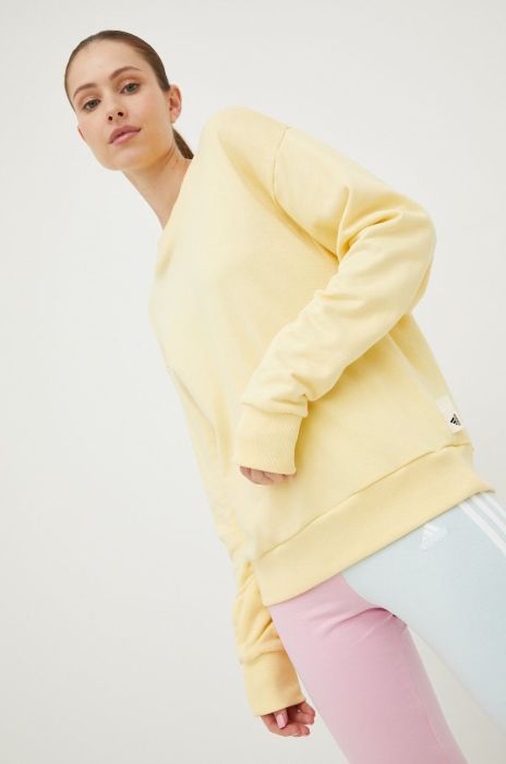 Бавовняна кофта adidas Performance жіноча колір жовтий однотонна