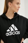 Бавовняна кофта adidas Performance жіноча колір чорний з принтом (2499576)