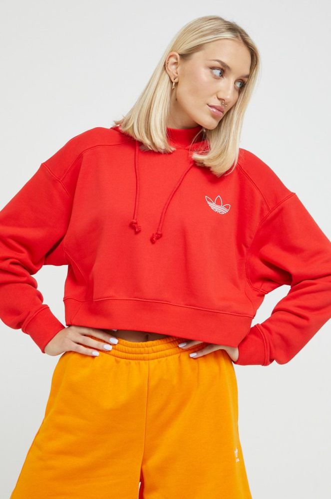 Бавовняна кофта adidas Originals жіноча колір червоний з принтом