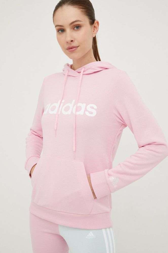 Кофта adidas жіноча колір рожевий з принтом (2528438)