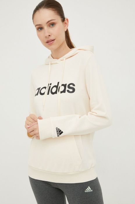 Кофта adidas жіноча колір бежевий з принтом