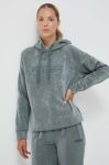 Кофта Guess жіноча колір зелений з капюшоном з аплікацією Кофта Guess жіноча колір зелений з капюшоном з аплікацією