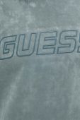 Кофта Guess жіноча колір зелений з капюшоном з аплікацією