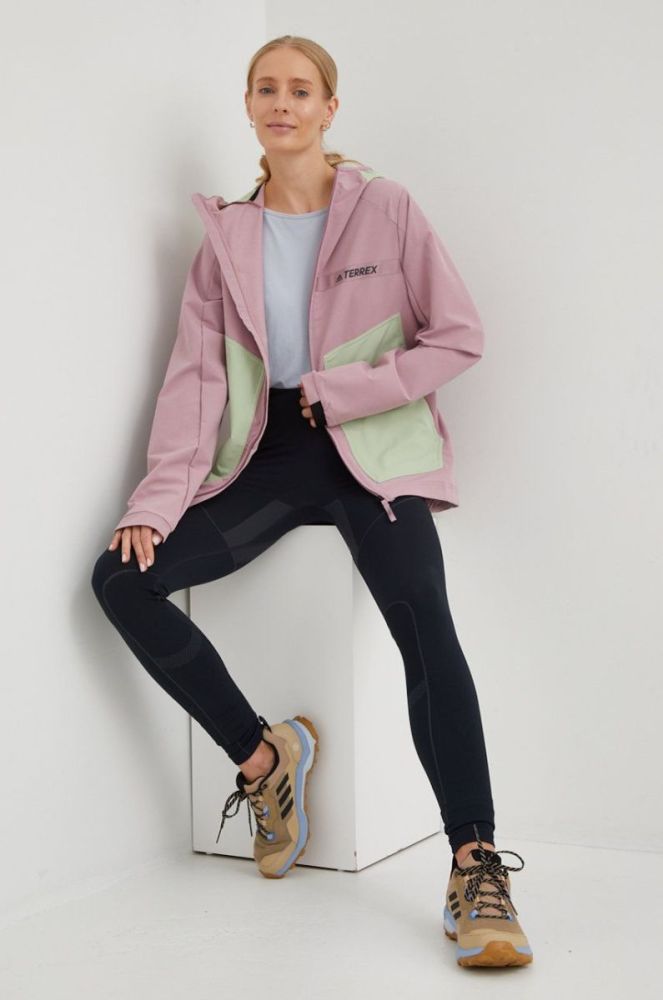 Куртка outdoor adidas TERREX колір рожевий фото 2