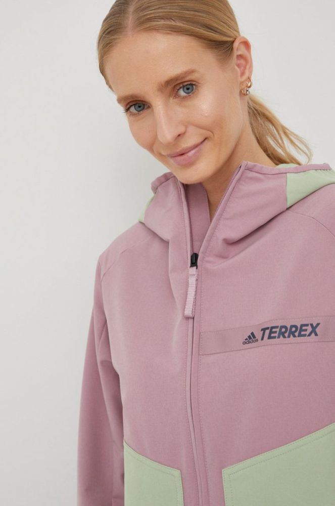 Куртка outdoor adidas TERREX колір рожевий фото 4