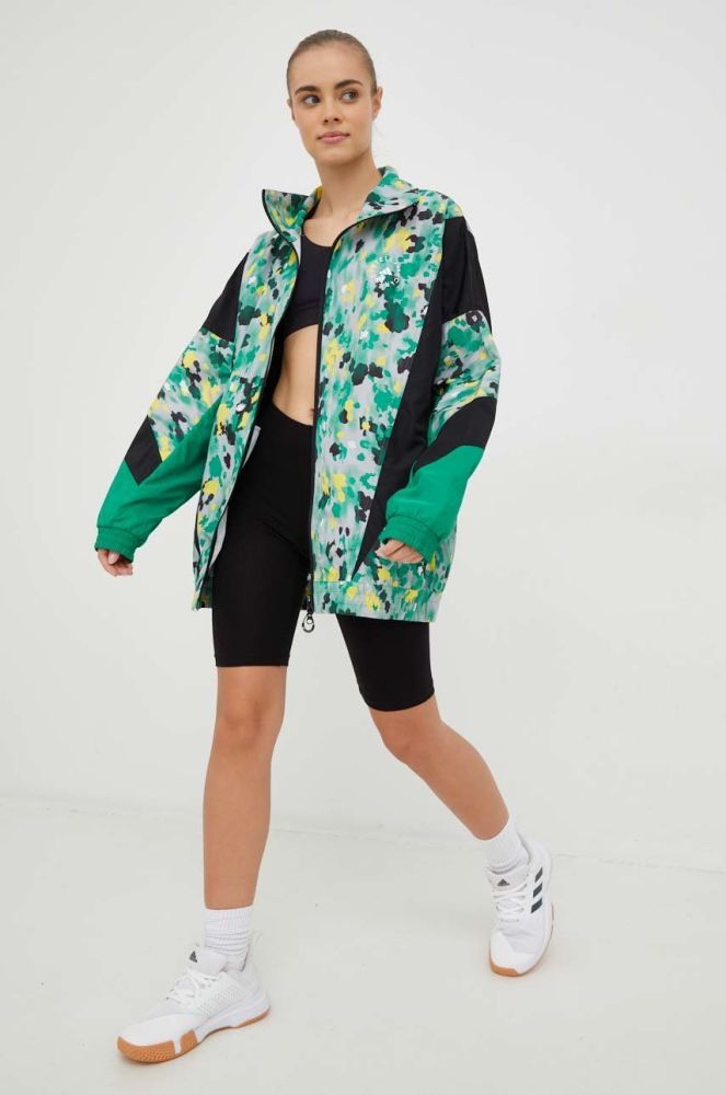 Вітровка adidas by Stella McCartney колір зелений перехідна oversize
