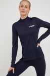 Спортивна кофта adidas TERREX Multi жіноча колір синій однотонна Спортивна кофта adidas TERREX Multi жіноча колір синій однотонна