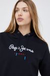 Бавовняна кофта Pepe Jeans жіноча колір чорний з аплікацією (2623951)