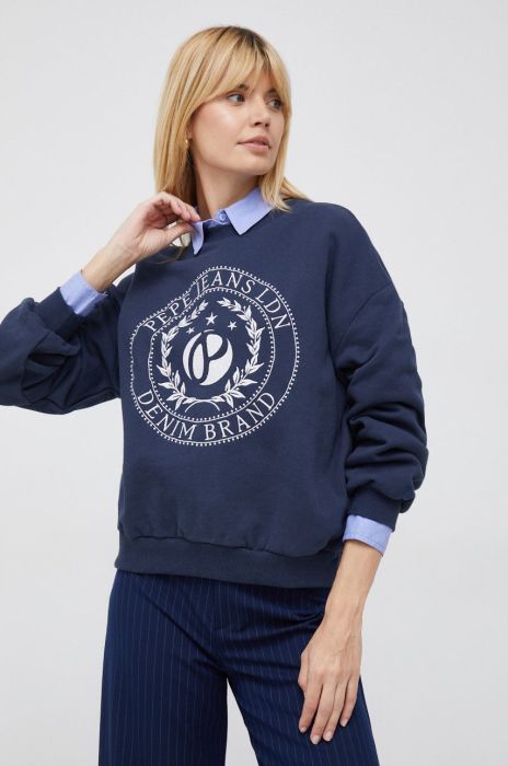 Кофта Pepe Jeans жіноча колір синій з аплікацією