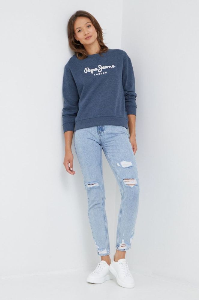 Кофта Pepe Jeans жіноча  з аплікацією колір блакитний (2517640) фото 2