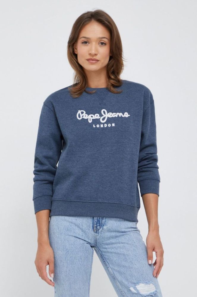 Кофта Pepe Jeans жіноча  з аплікацією колір блакитний (2517640) фото 4