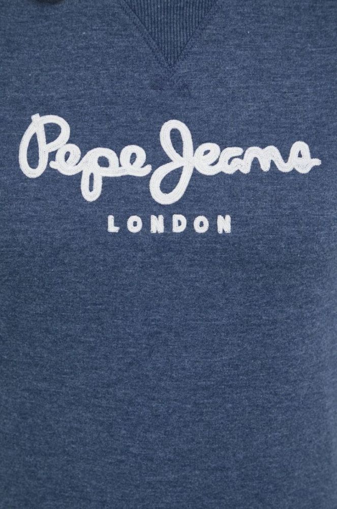 Кофта Pepe Jeans жіноча  з аплікацією колір блакитний (2517640) фото 5