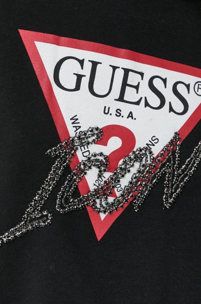 Кофта Guess жіноча колір чорний з аплікацією (2693873) фото 5