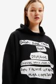 Бавовняна кофта Desigual жіноча колір чорний з принтом (2585599)